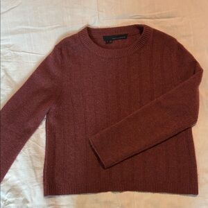 360 Cashmere Soft Burgundy Crew Neck Sweater
